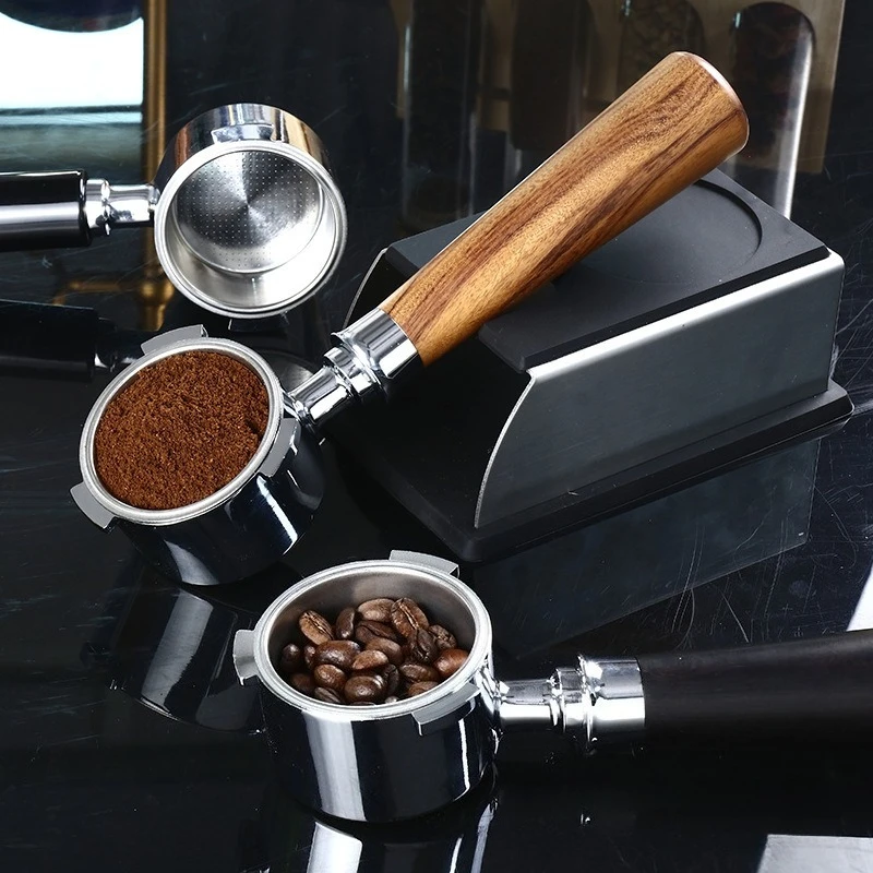 Solid Wood Coffee Portafilter Handle 51mm Stainless Steel Modification Accessories Compatible with Delonghi EC9335 EC9665