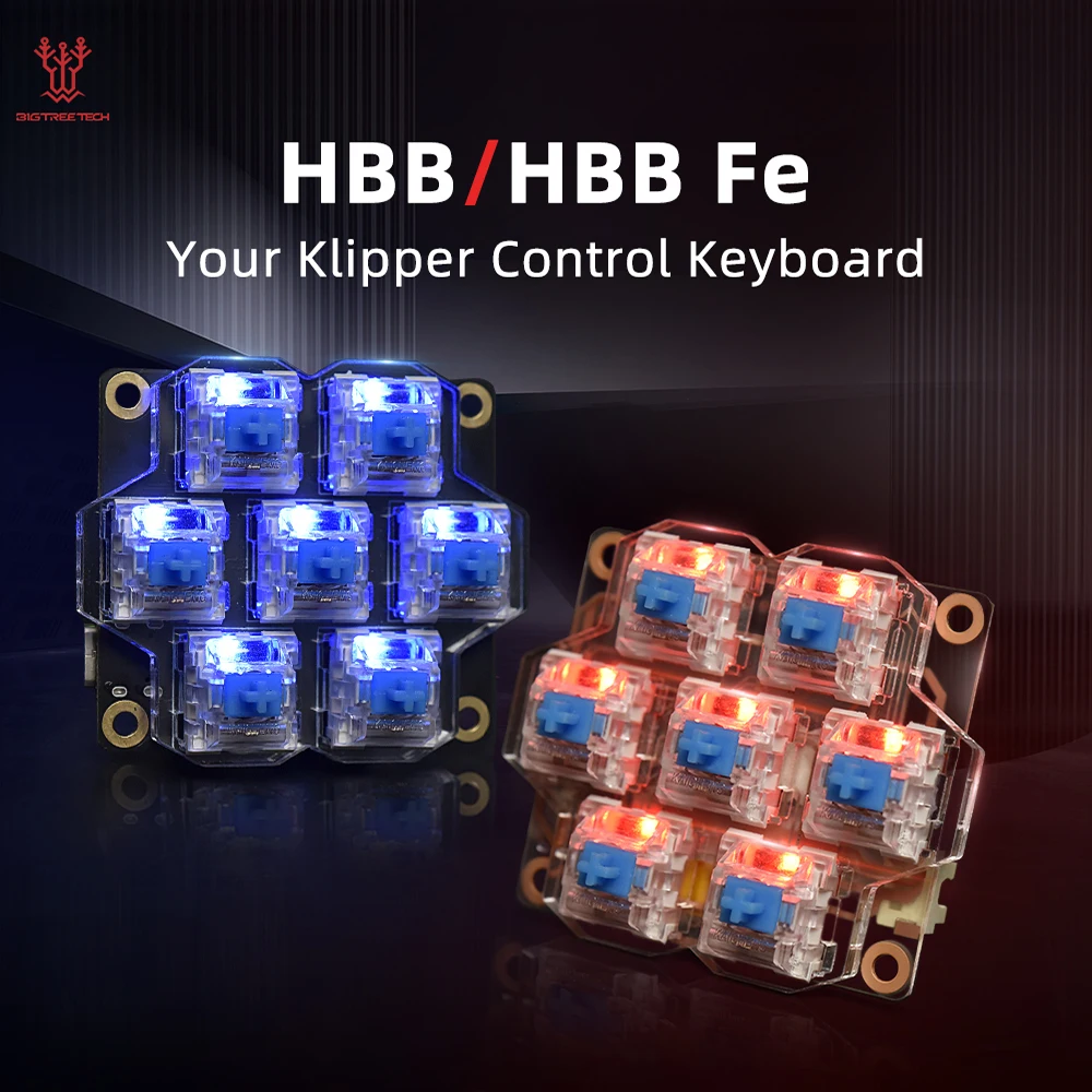 BIGTREETECH HBB / HBB Fe Klipper Control Keyboard 7 Macro Buttons RGB Lighting Blue Switch for Voron 2.4 Switchwire 3D Printer