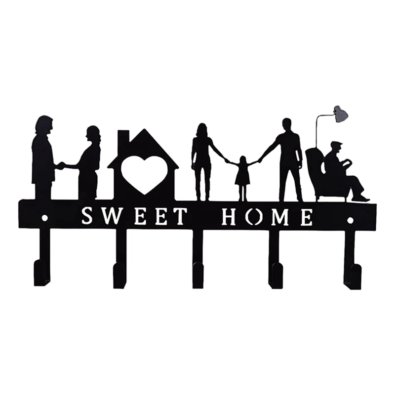 Ferro dolce casa metallo balcone appendiabiti a parete portachiavi cucina organizzatore bagno Rangement ganci appendiabiti