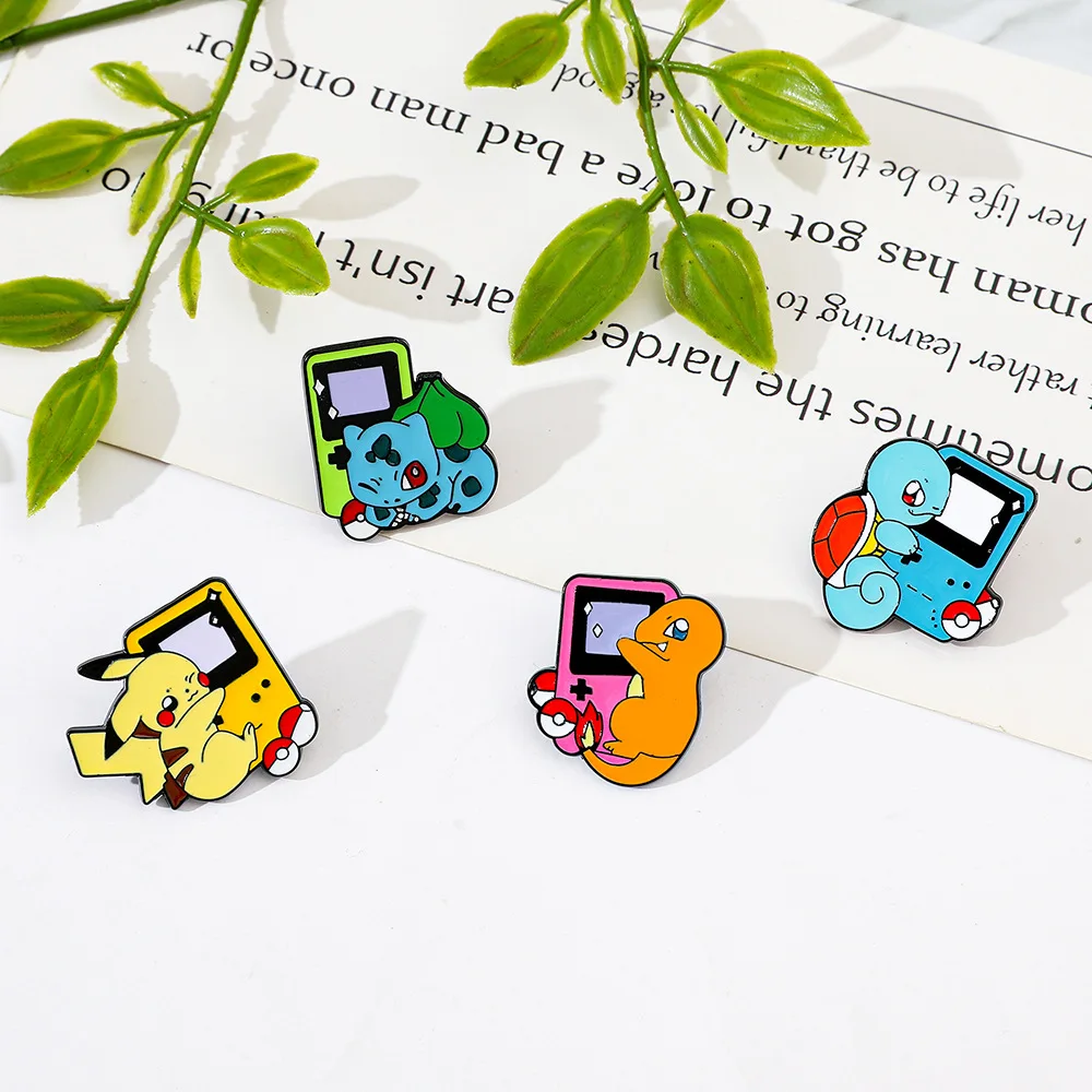 Trendy Kawaii Retro Game Design Enamel Brooches Lapel Metal Badges Daily Ornament Accessories for Backpack Collecting