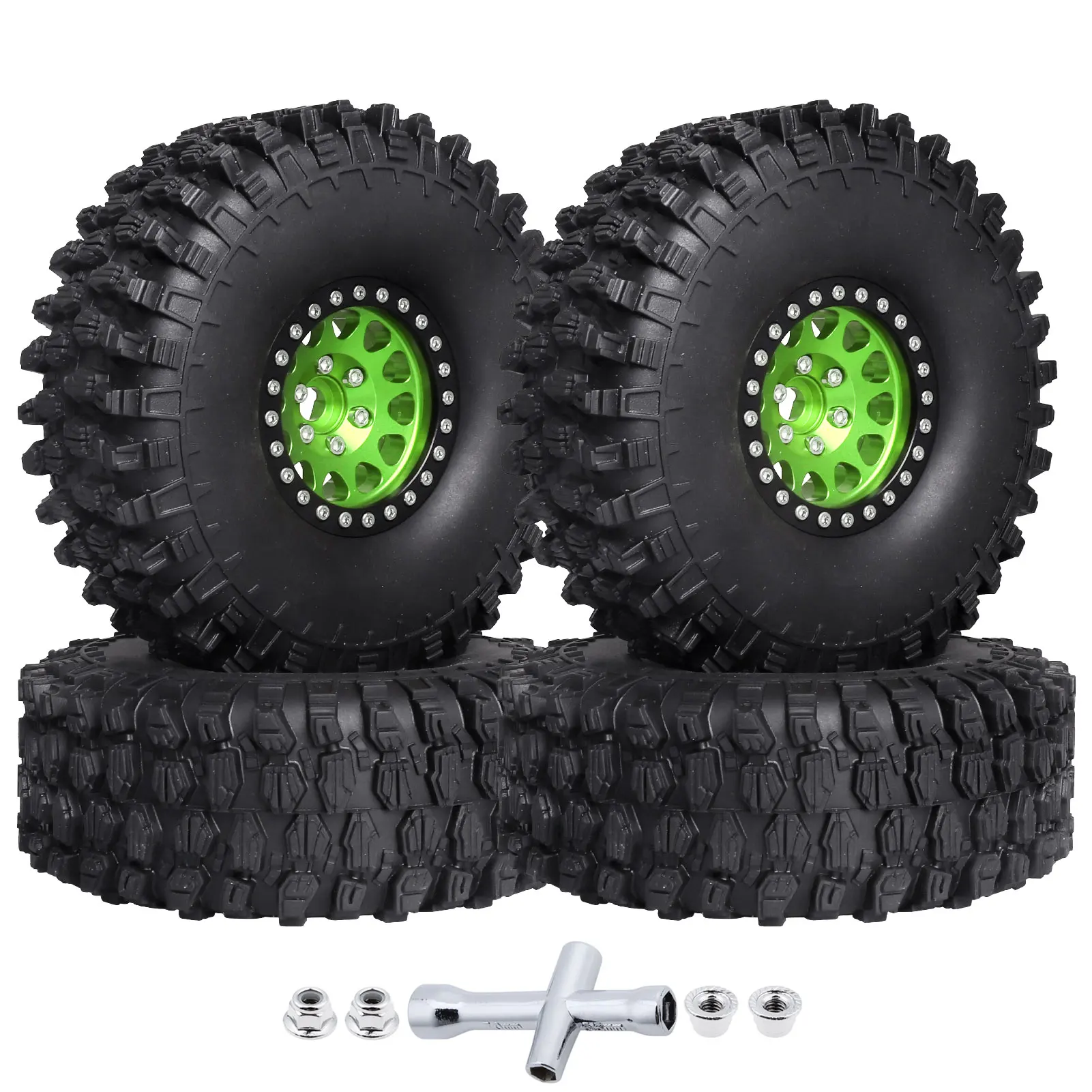 

HobbyPark 1.9 Beadlock Wheels Tires for Traxxas TRX4 Axial SCX10 II III RR10 Wraith Redcat Gen 8 Gen 7 RC4WD 1/10 RC Crawler Mud