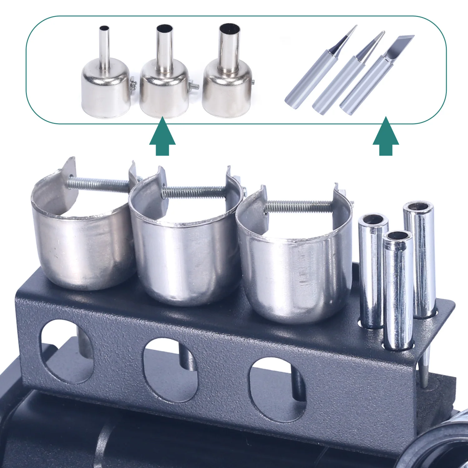 YIHUA 882D 750W Soldering Iron Station Hot Air Rework Station with the New Air Nozzle Holder DIY Electric Hand Tool