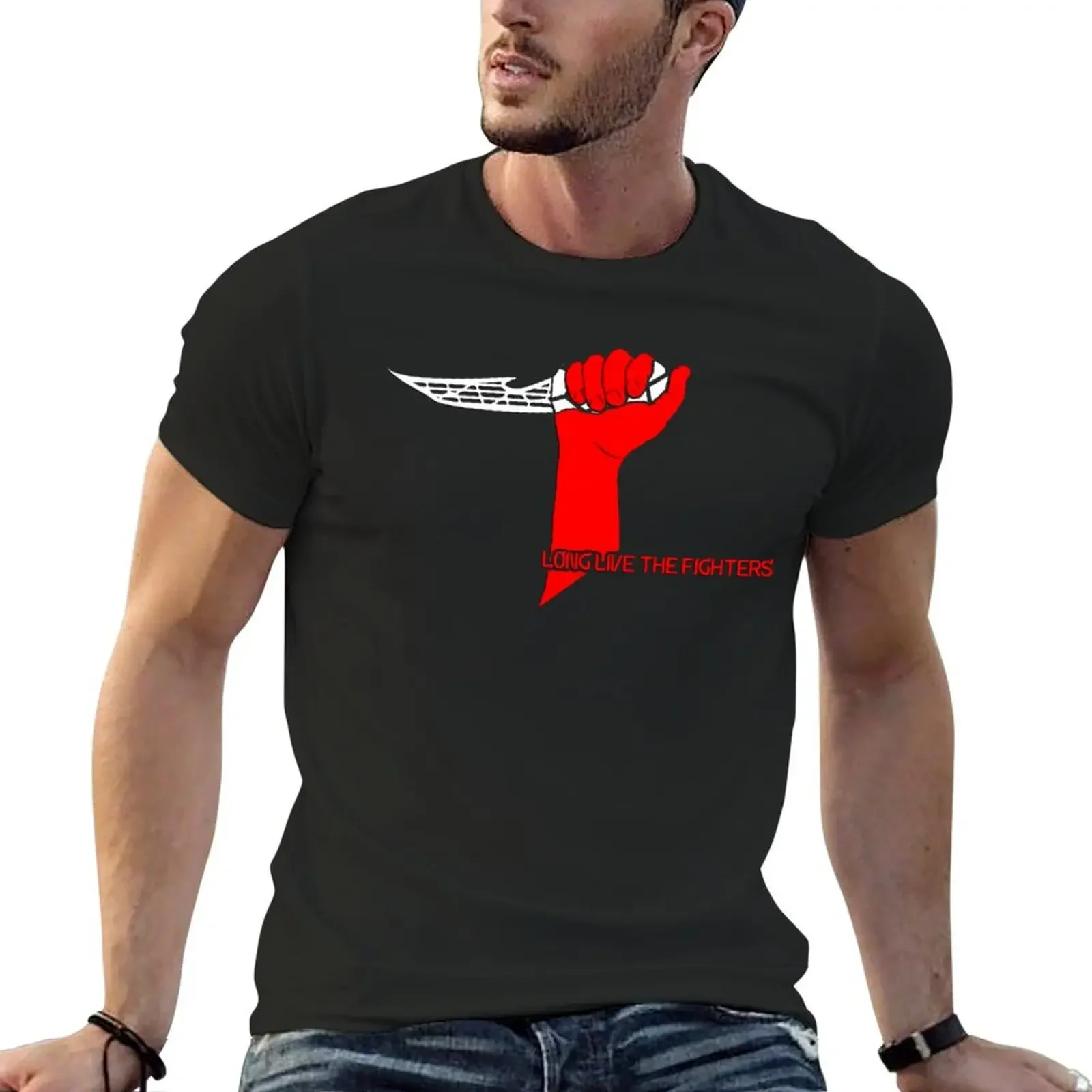 

Long Live the Fighters Fitted . T-Shirt vintage anime shirt cheap stuff men t shirt
