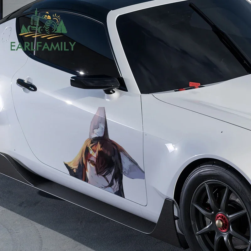 EARLFAMILY 43cm x 34.4cm For Ookami Mio Campervan Car Stickers Car Refrigerators Decal Anime Funny Motorcycle Decoration