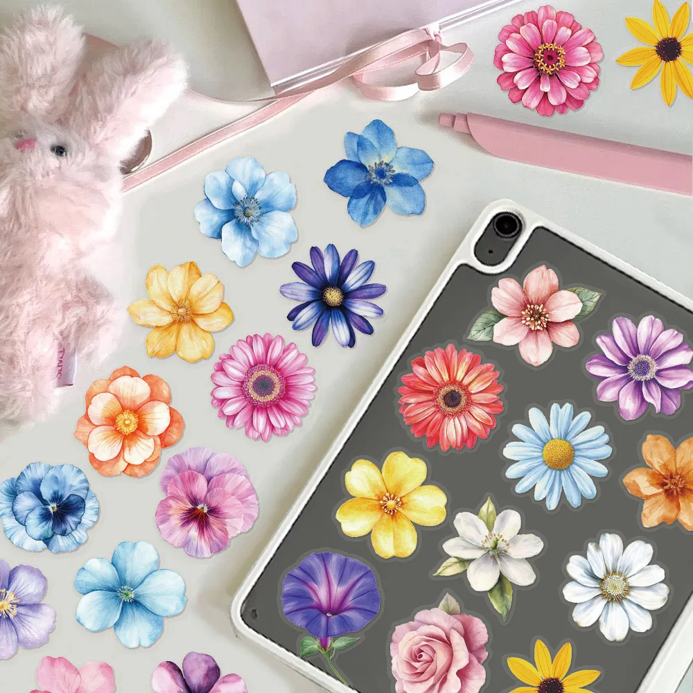 250PCS Fun Fashionable Flowers Stickers Nostalgia Skateboard Phone Laptop Luggage Cartoon Coffee Motorcycle Phone Sticker