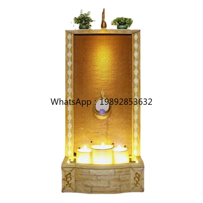 

LYY Double-Sided European Style Water Curtain Wall Flowing Water Ornament Company Front Desk Landscape Feng Shui Decoration