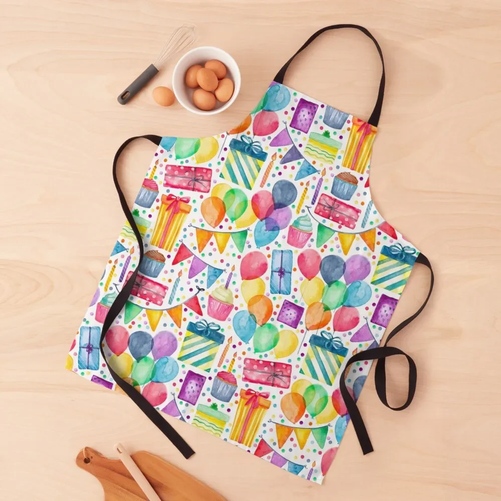 

Birthday Time Confetti Apron work gowns for women cleaning Kitchen Utensils Bib For Kitchen Customizable Apron