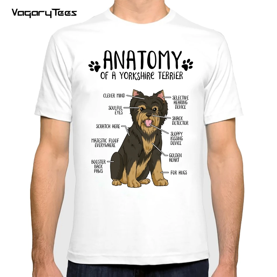 

Funny Anatomy Yorkshire Terrier Dog Lover Gift Print men tshirt Cute Casual Tops Dog Lovers Simple Tees unisex streetwear