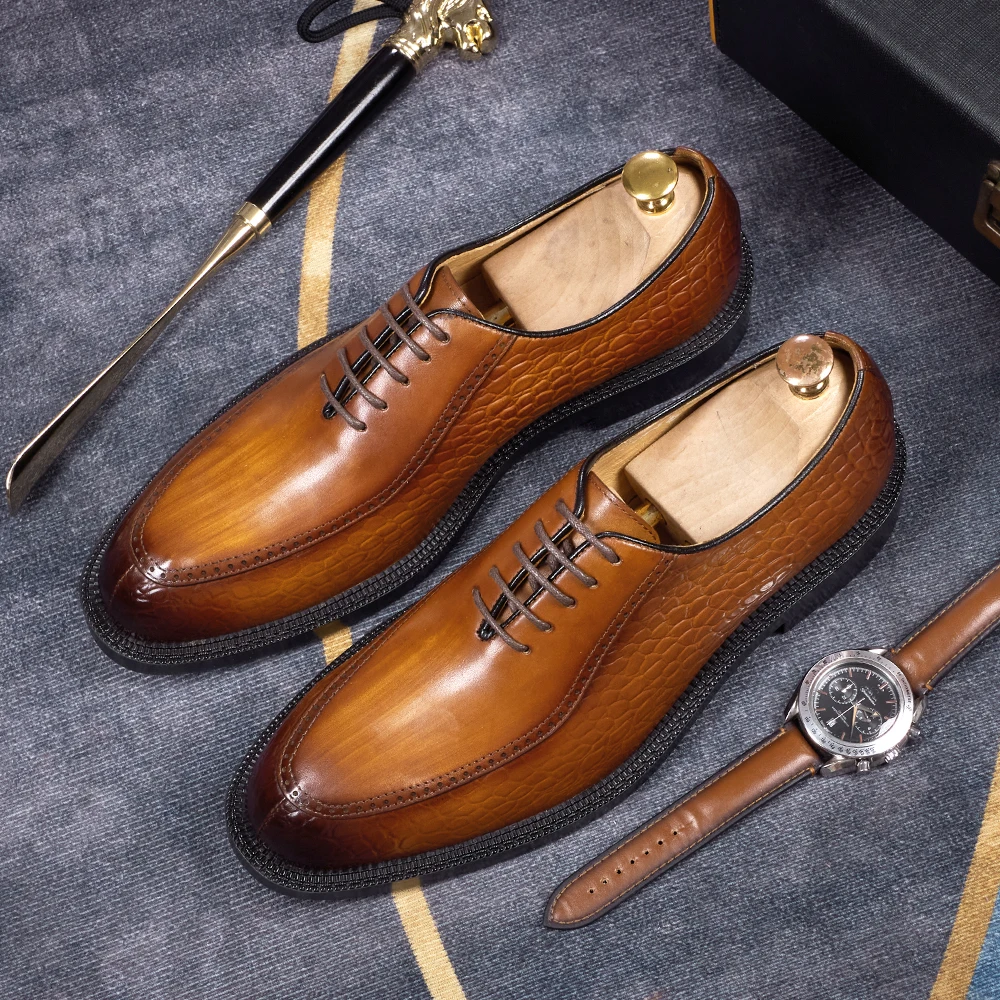 Spring Autumn New Men's Genuine Leather Casual Shoes Outdoor Work Shoes Office Dress Shoes Men's Wedding Shoes Free Delivery