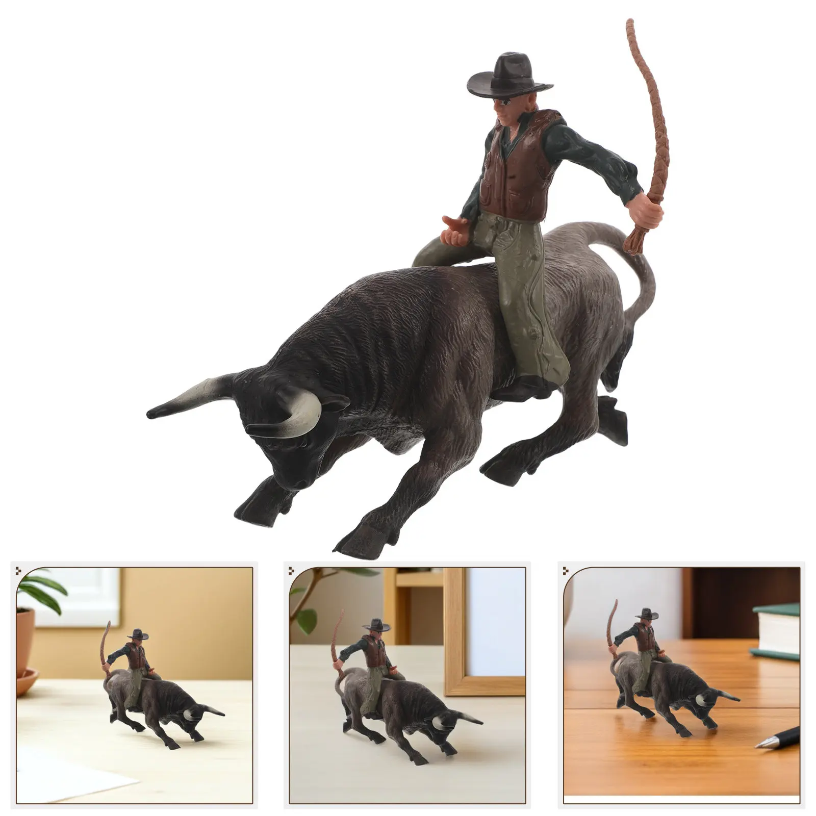 

Набор для игры «Арена для королевских битв»: реалистичные мини-фигурки ковбоев и быков, декор для песочницы с фермерскими животными, диорама ранчо