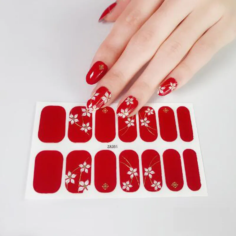 Adesivi per unghie adesivi fai-da-te Donne Salon Nail Wraps Nail Art Polish Decalcomanie Decori Copertura completa Punte per unghie finte Cursore per manicure
