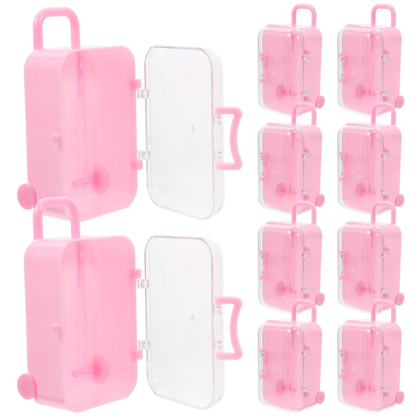 

12Pcs Transparent Mini Suitcase Favor Boxes Clear Candy Boxes for Wedding Party Small Treat Storage Travel Candy Organizer