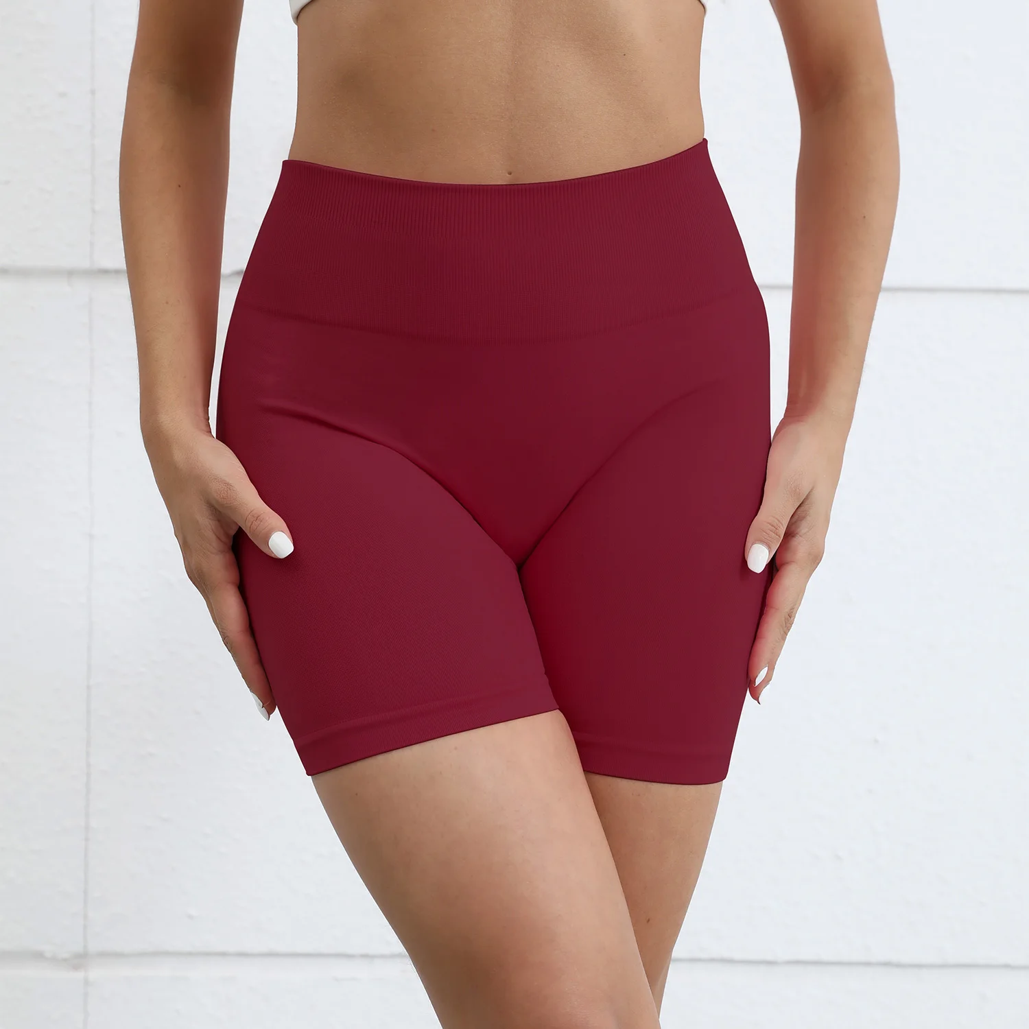 Peach Hip Lifting Sports Shorts Women Seamless High Waist Belly Slimming Running Training Quick-Drying Trousers Yoga Shorts