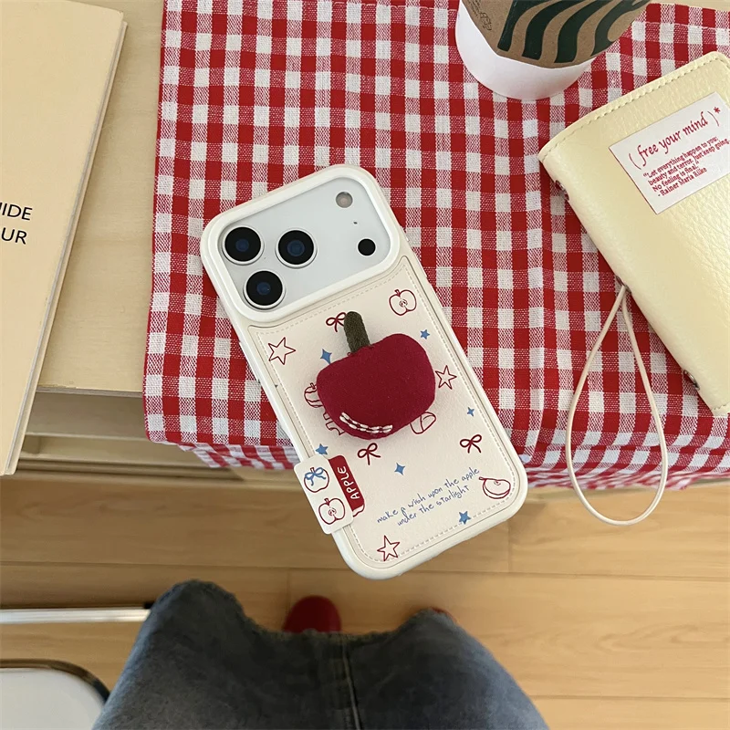 موضة الأسود الدنيم التطريز Hellokitty جراب هاتف آيفون 17 برو 16 14 15 برو ماكس الغطاء الخلفي مع قلادة لطيف الكرتون Cas #1