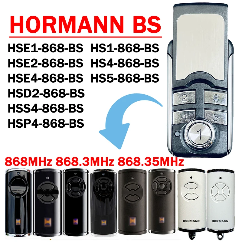 

For HORMANN 868 BS HSE4 HSE2 HSE1 HSP4 HSS4 HSD2 HS1 HS4 HS5 Remote Control Garage Door Opener 868 Controller Command 868.35MHz