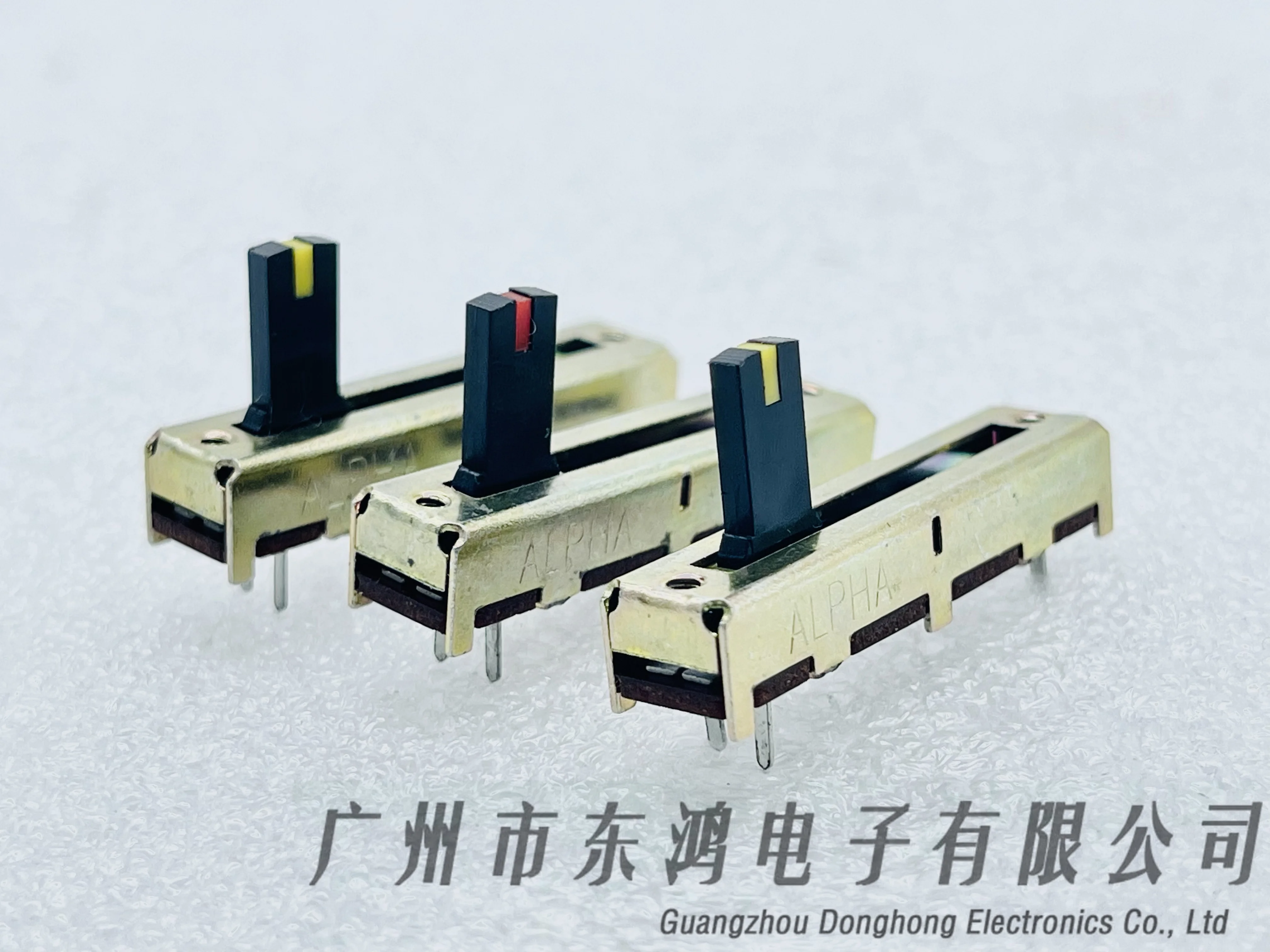 1 PCS Taiwan  direct slide potentiometer 35mm yellow A50K red with center positioning B50K  tuning table