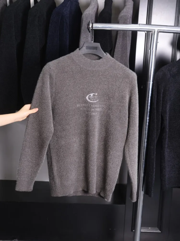 

Homesi Men's Knitted Sweater Autumn Winter Sle Slim Fit Overhead f High Collar Long Sve Casual Comfortable Youth Fa...