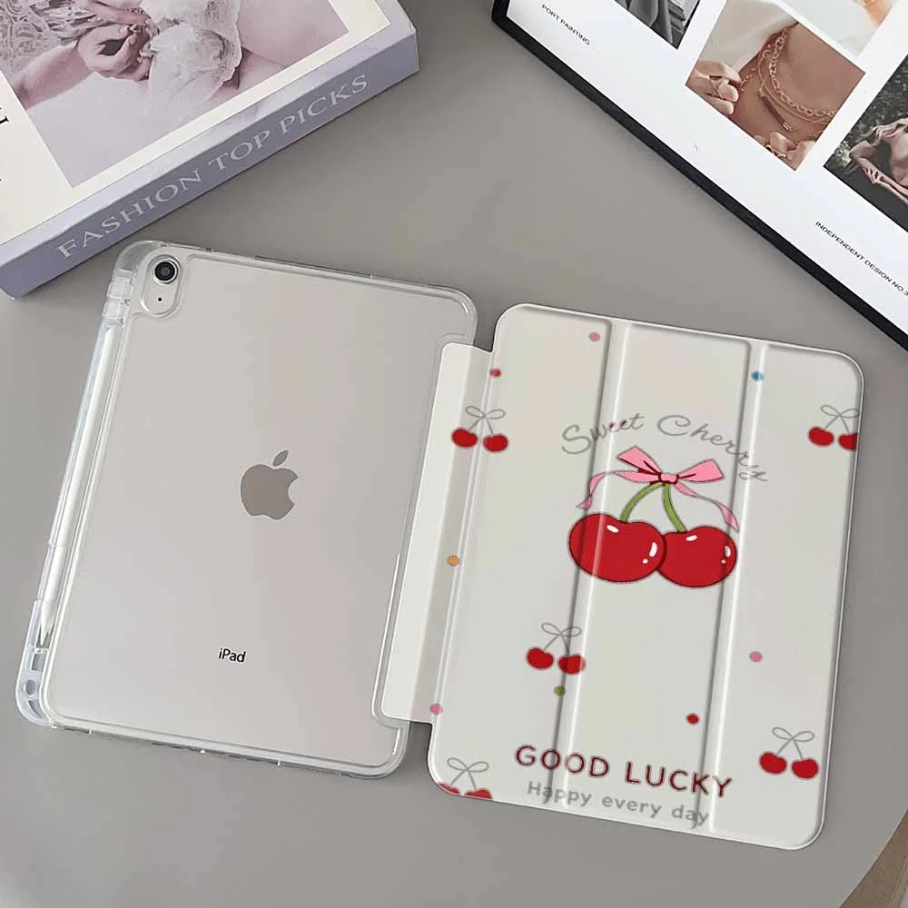 Red Dots Cherry For Samsung Galaxy Tab A8 A9 A11 S6 S7 S8 S9 S10 S11 FE Plus Lite With Pen Slot Tablet Case