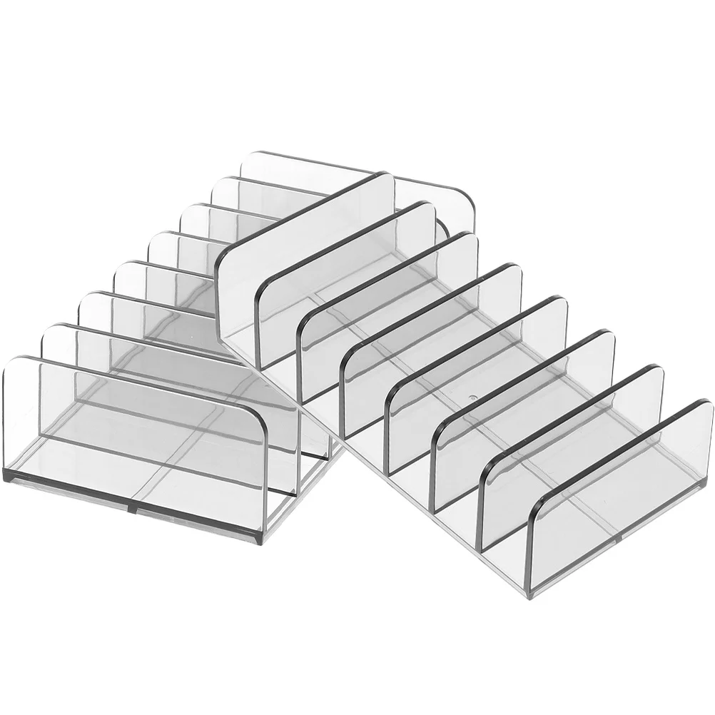 

2pcs Eye Shadow Palette Storage Box Transparent Desktop Makeup Organizer Case For Cosmetics Countertop Beauty Divider Design