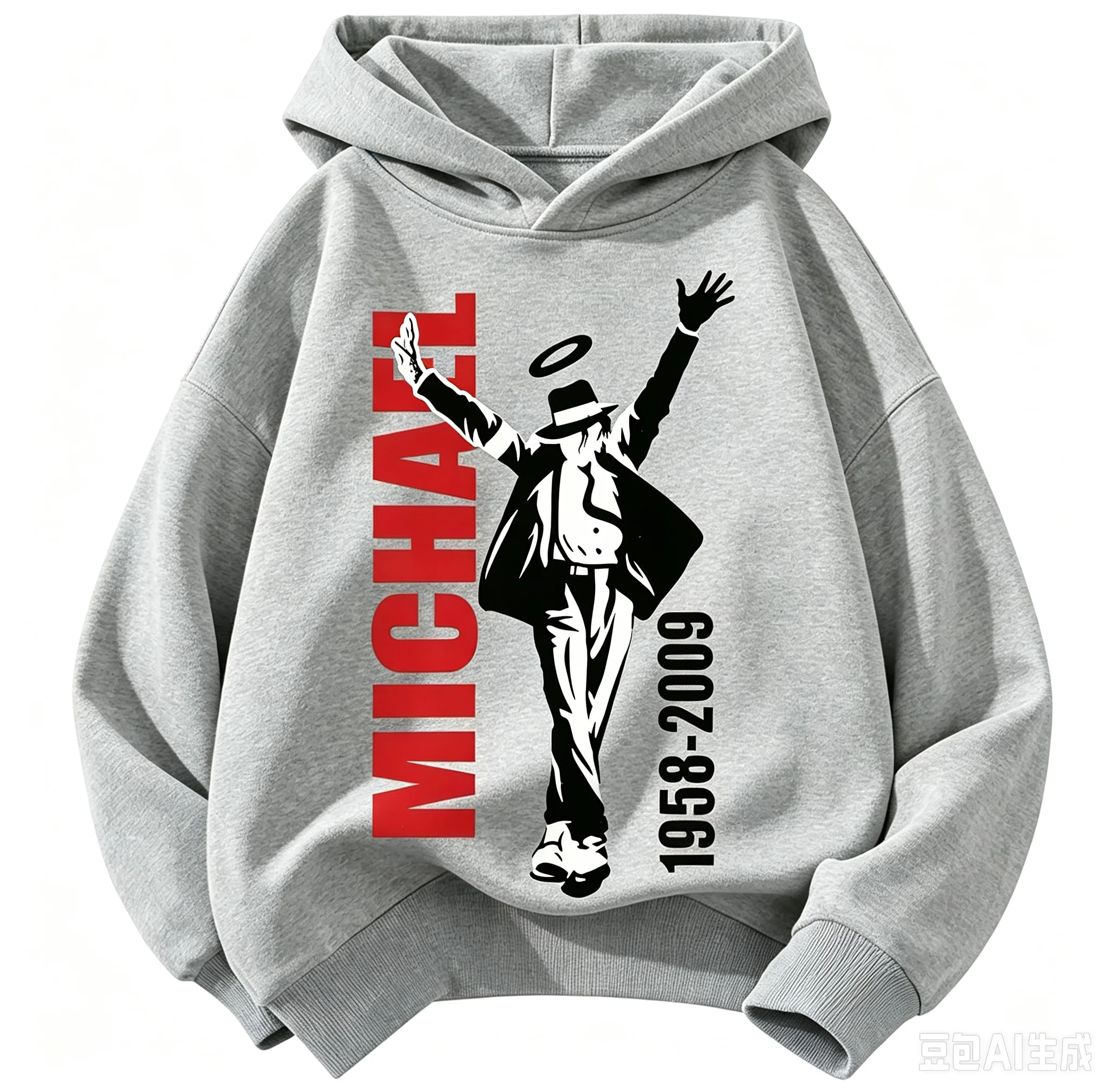 2026 Kids' Michael Jackson Print Hoodie – Warm Autumn/Winter Retro-Style Pop Icon Graphic Sweatshirt for Boys and Girls