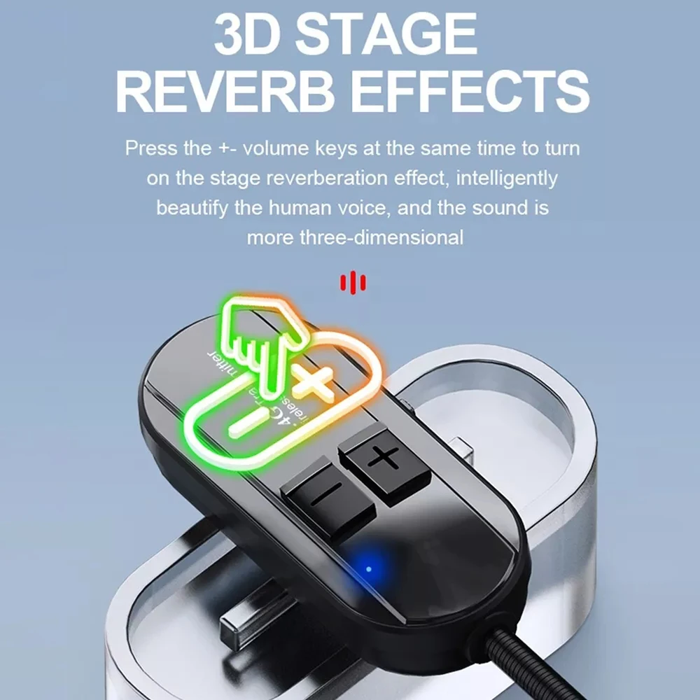 ميكروفون لاسلكي 2.4G مثبت على الرأس مجموعة Lavalier اللاسلكية جهاز ريسيفر استقبال وإرسال 2 In1 قابل لإعادة الشحن DSP تعليم متعدد الاتجاهات #3
