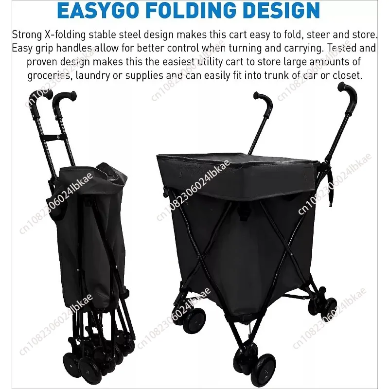 Shopping cart Foldable trolley Multifunctional pickup express moped Home shopping cart storage