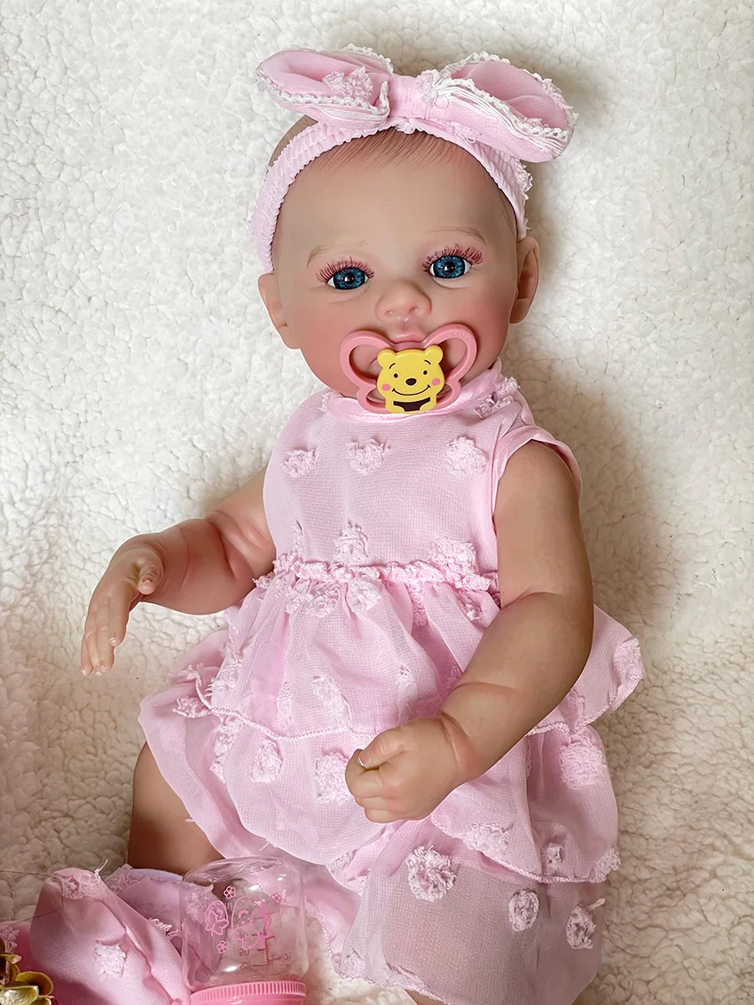 

Cokela 20 дюймов/50 см настоящая кукла настоящая мягкая на ощупь детская реалистичная силиконовая кукла реборн с волосами ручной работы