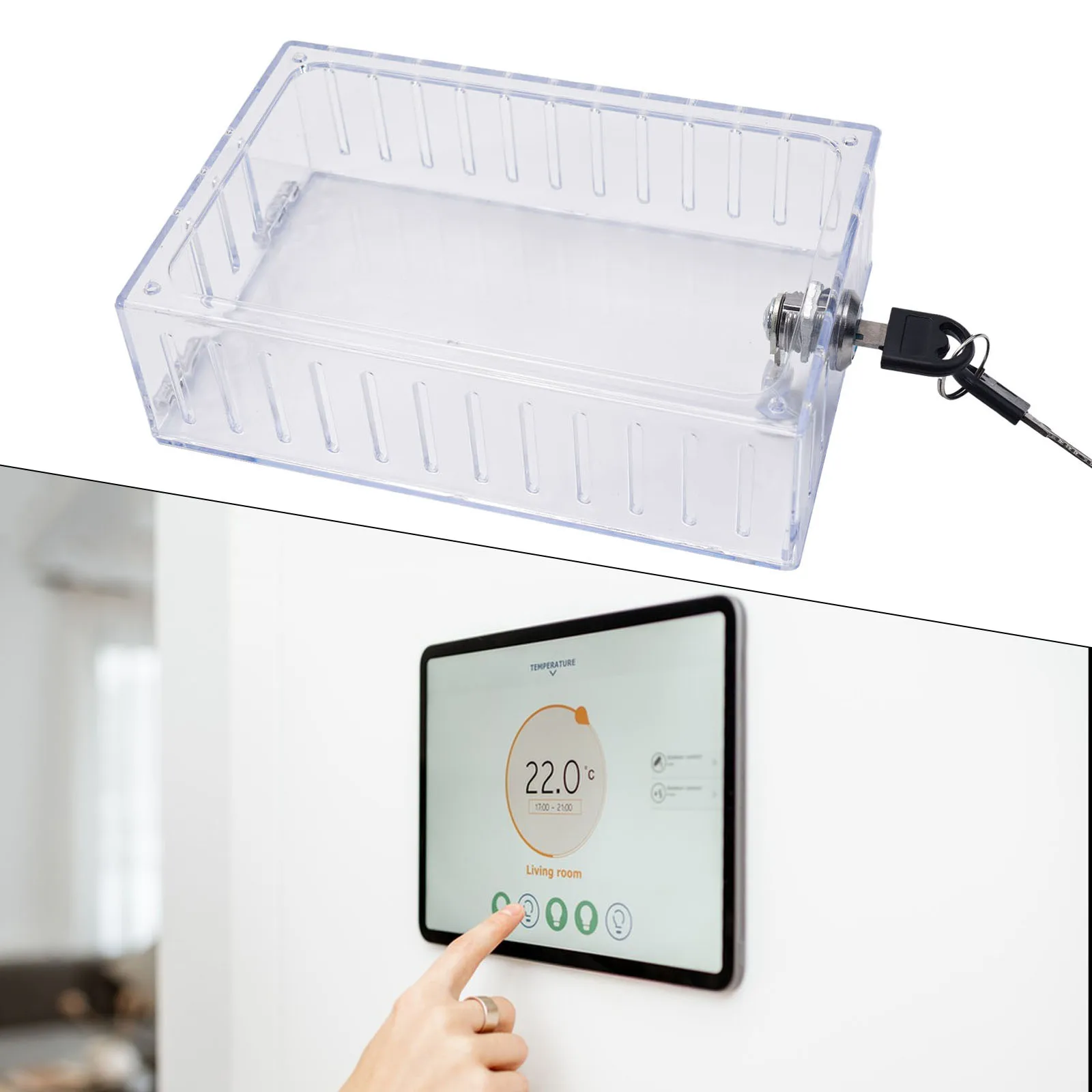 for durable for acrylic Thermostat Cover with Lock No Color Change over Time Protects Thermostat from Unwanted Touches