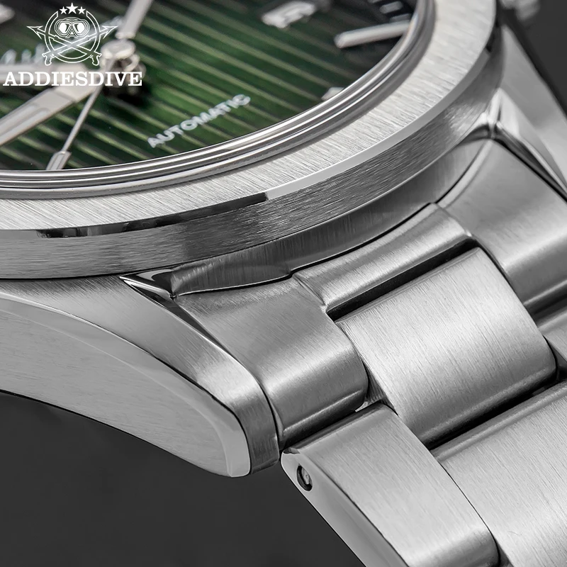 ADDIESDIVE 38mm 기계식 선버스트 시계 일본 NH35A 200m 다이빙 사파이어 BGW9 블루 빛나는 자동식 남성용 시계