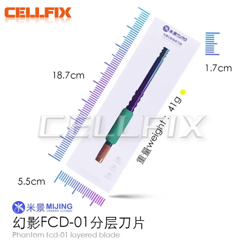 

Mijing FCD-01 Phantom Layered Blade Set for Phones PCB Board IC Chip Welding Pad Glue Clean Scraping Pry Knife Kits