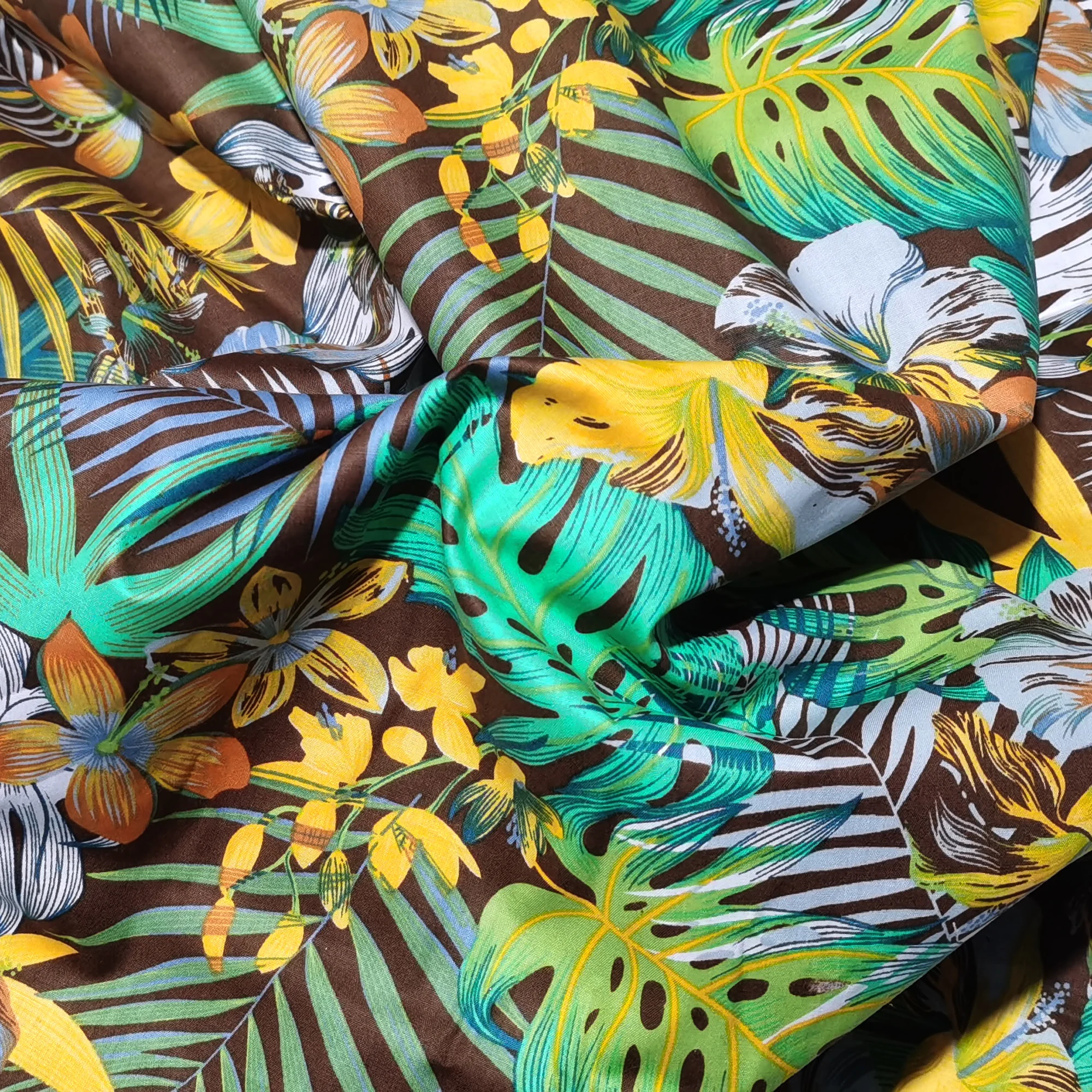 1M/2M/5M 100%Cotton Poplin printed fabric tropical style DIY hand sewn summer beach pants children\'s clothing hat dress cloth