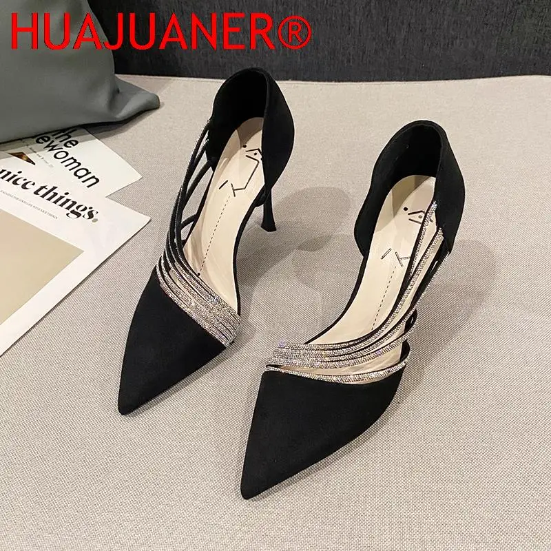 2023 Spring Luxury Women Rhineston Stiletto High Heels Pumps Scarpins Designer Lady Black Heels Wedding Party Bridal Prom Shoes