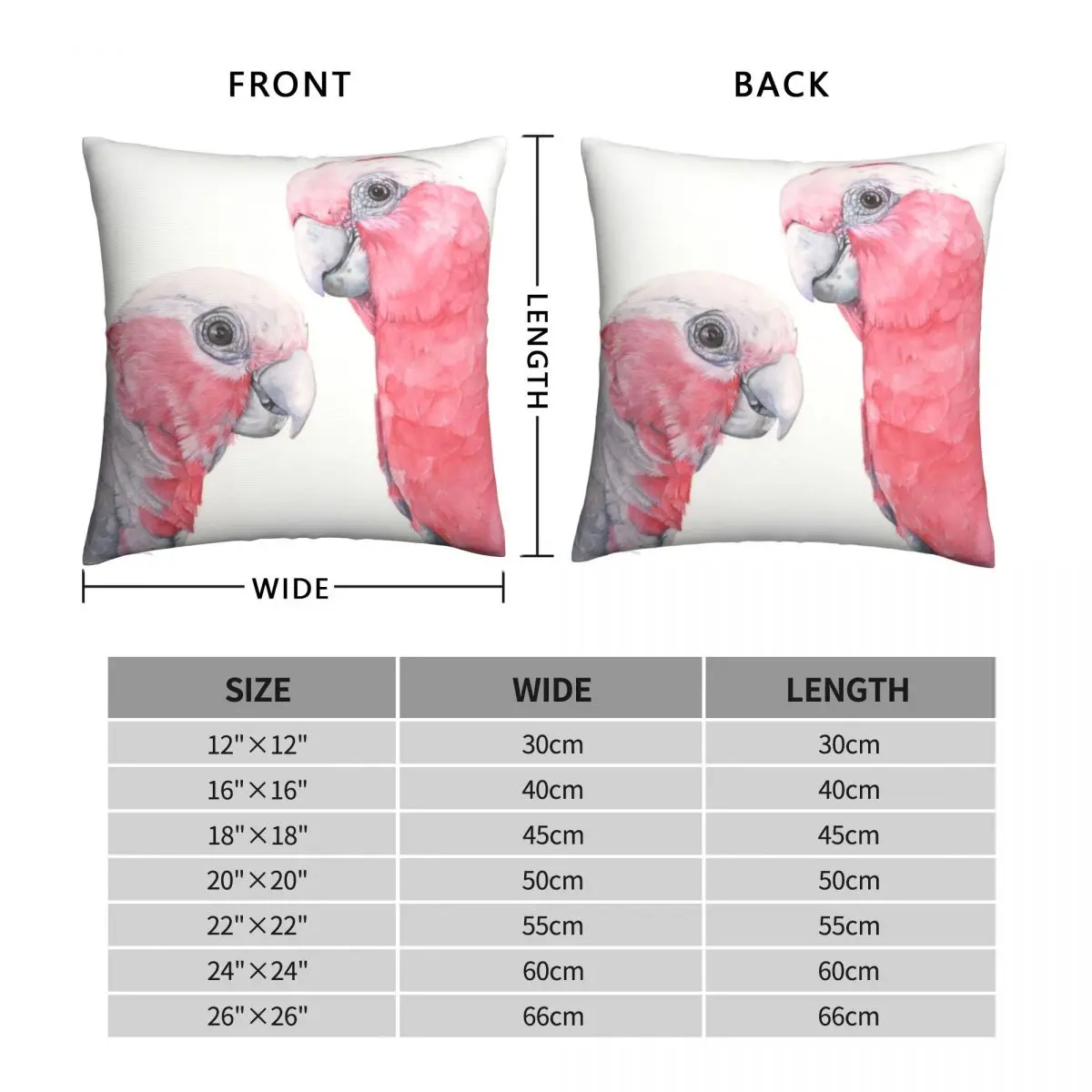 Tickled Pink Square Pillowcase Polyester Linen Velvet Printed Zip Decorative Pillow Case Sofa Cushion Cover 45x45