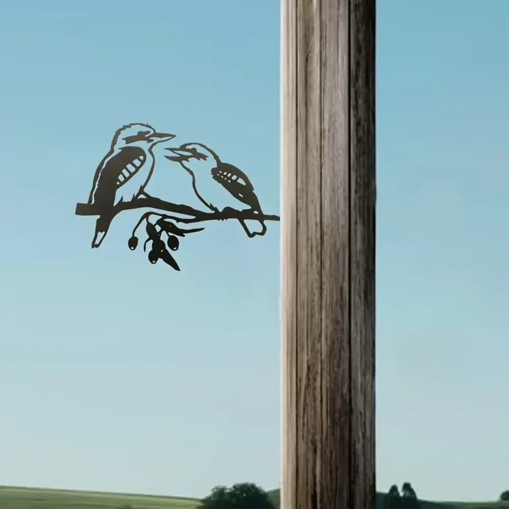 CIFBUY Iron Wall Art Tree Stump Bird Silhouette Metal Garden Yard Patio Outdoor Home Decorative Branch Ornament Plaque