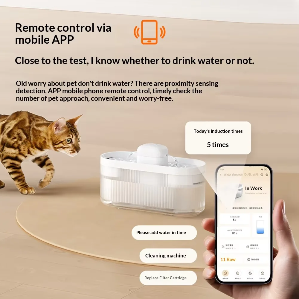 New Smart Pet Water Fountain Dual Filtration Motion Sensor Automatic Charge Waterproof Pet Dispenser