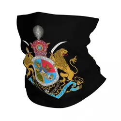 Imperial Coat Of Arms Of Iran Bandana Neck Gaiter for Hiking Hunting Women Men Wrap Scarf Iranian Lion Balaclava Warmer