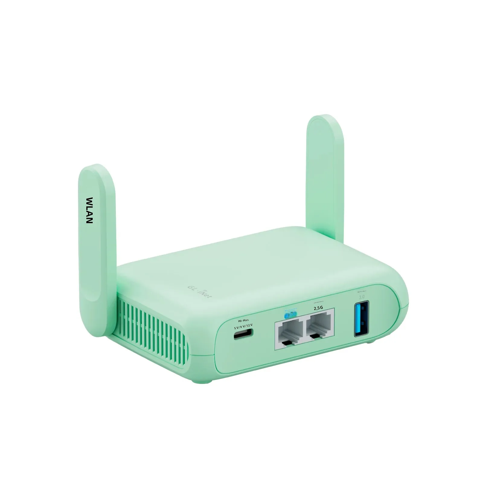 GL.iNet Beryl AX(MT3600BE) Reise-Router, 3,5 Gbit/s WLAN, 1100 Mbit/s WireGuard VPN, Dual 2,5GbE Ports, USB-C, Unterstützt über 120 Geräte