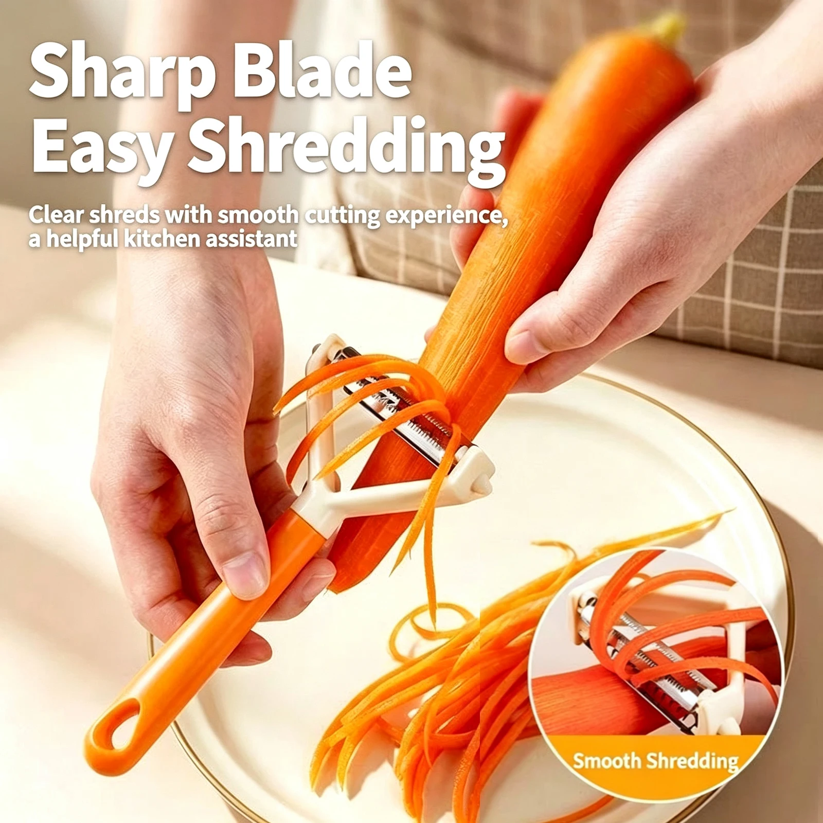 2Pcs Multifunctional Vegetable Fruit Peeler,Rotatable Stainless Steel Blade,2‑in‑1 Peeler Potato Carrot Peeling Kitchen Gadget