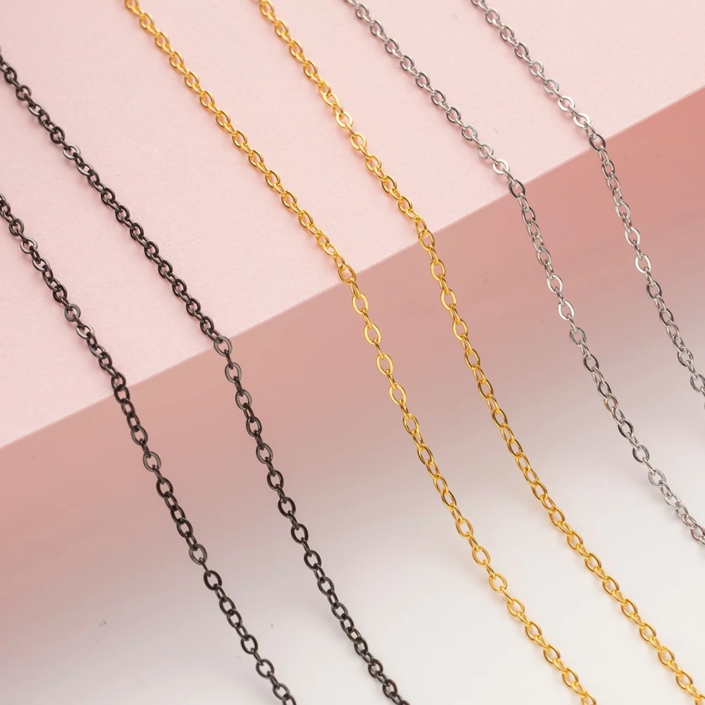 2meters/10meters Gold Black Stainless Steel Extension Chain for Necklace Bracelet DIY Jewelry Craft Making Accessories