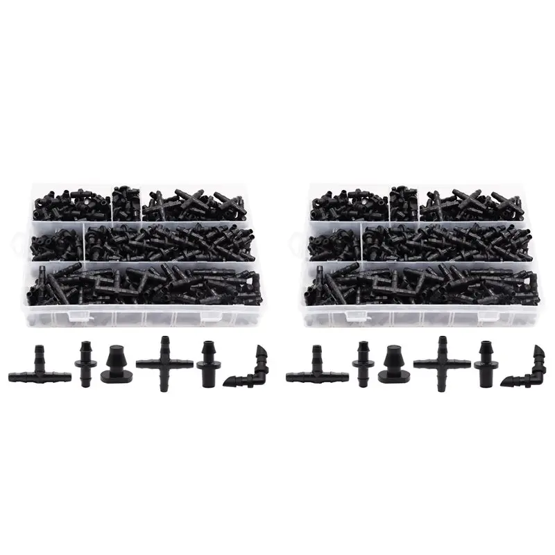 AT21-2 Set Drip Irrigation Barbed Connectors Kit Barbed Connectors Irrigation Fittings For Vegetable Garden Lawn Flower Pot