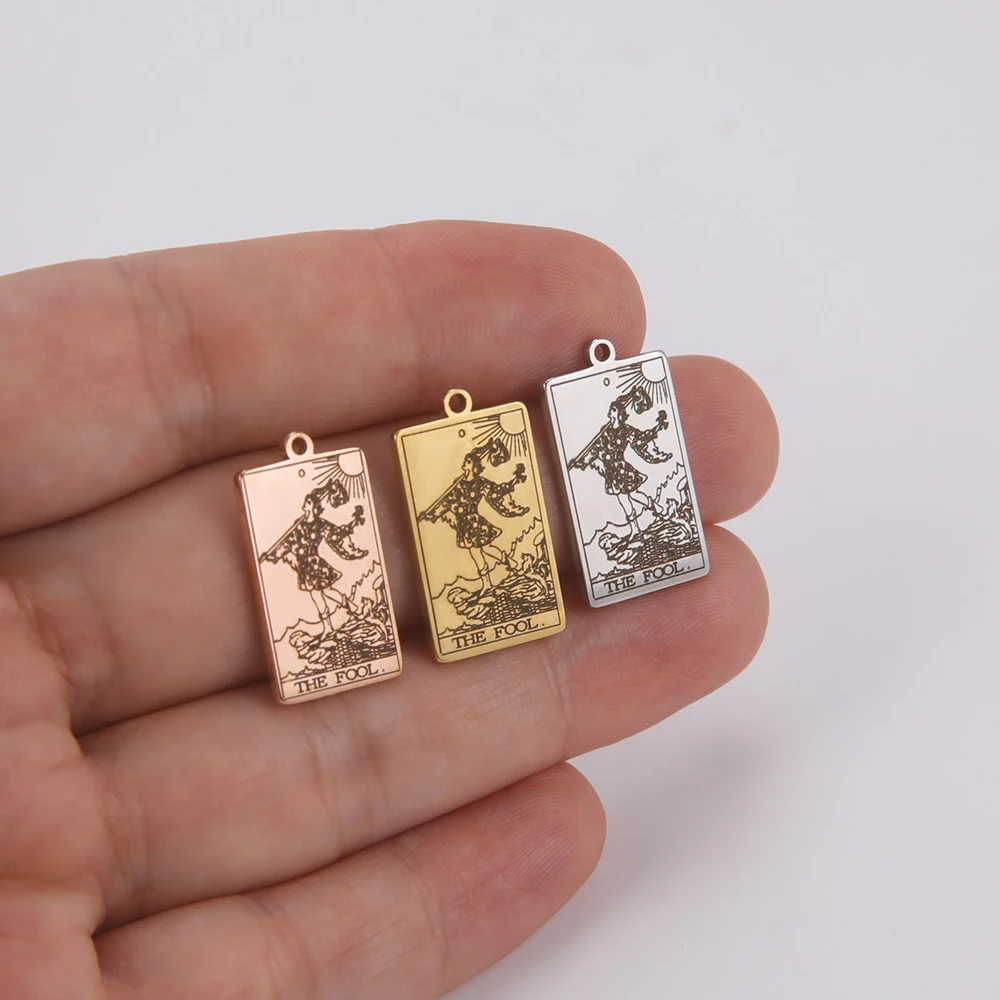 Stainless steel tarot card pendant DIY can be made into necklace bracelet keychain accessories wholesale