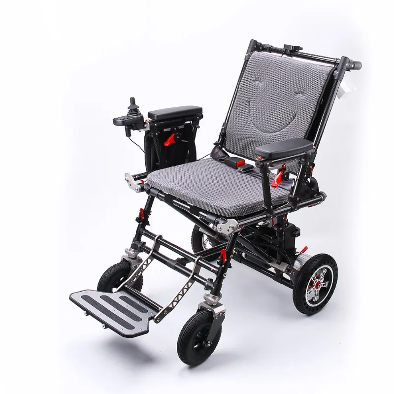 

Brushless motor carbon fiber electric wheelchair lightweight folding shock absorber trolley disabled paralyzed person scooter