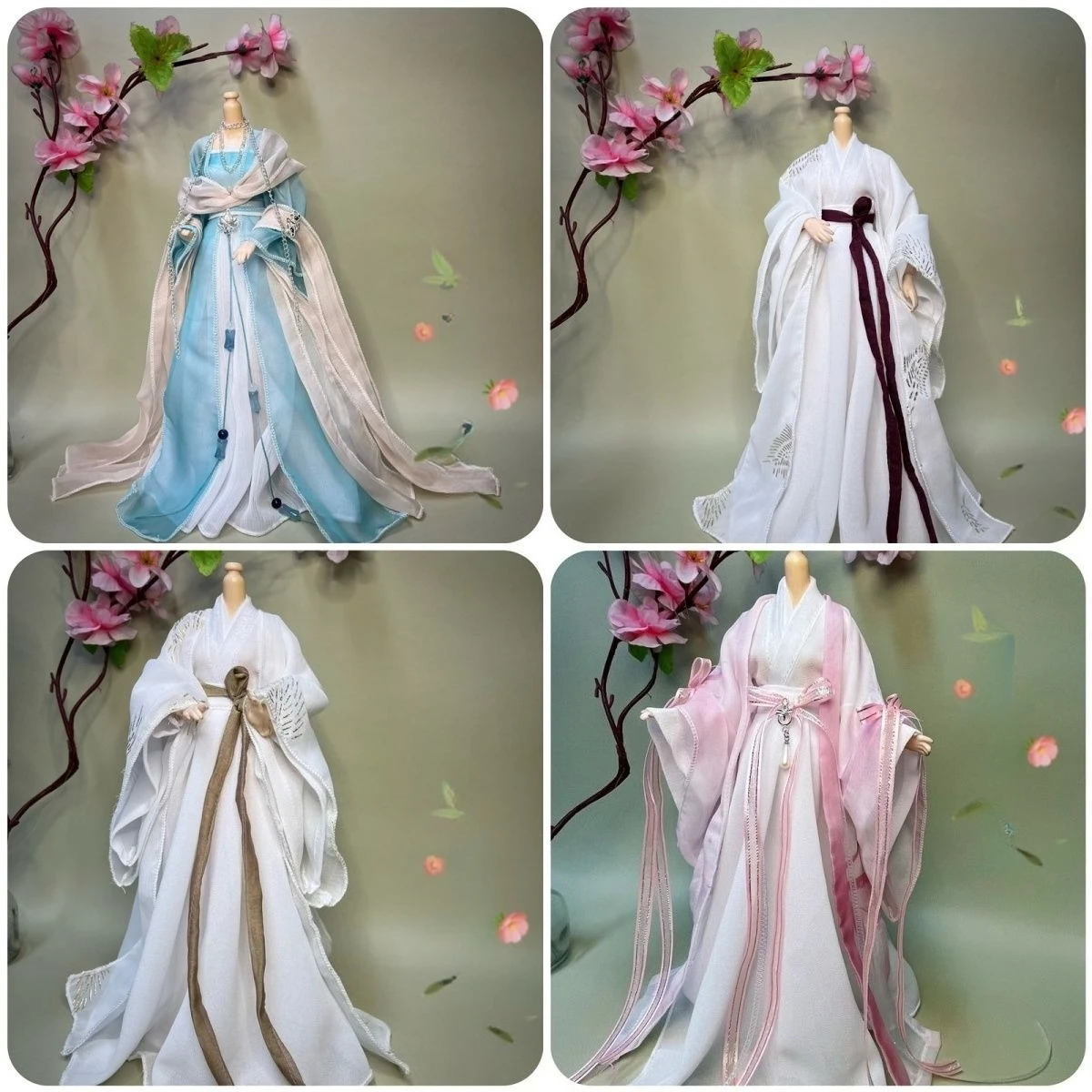 

1/6 Doll's Clothes Suit for 30cm Bjd Doll Chinese Ancient Style Hanfu Toys Dress Up Play House Gfit Doll Accessories, No Doll