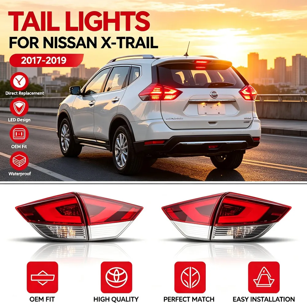 Car Tail Light For Nissan X-trail T32 2017 2018 2019 Assembly Tail Lamp Rear Brake Light Stop Lamp Taillamp car accessories