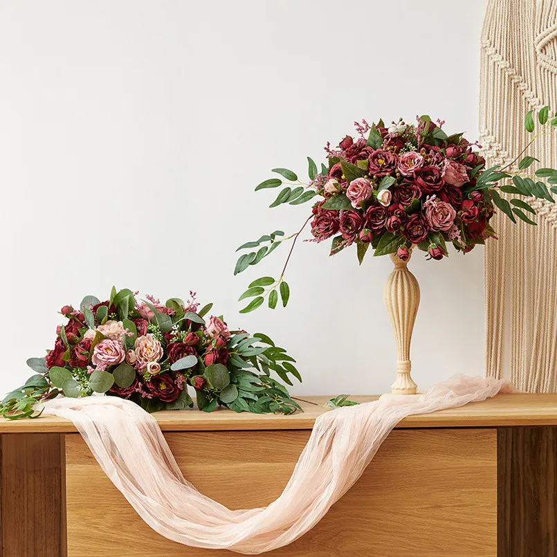 6 Stück Künstliche Blumen aus Seide, Pfingstrosen und Rosen, Dekoration für Zuhause, Garten, Terrasse, Festtisch, DIY-Geschenk, Hochzeits-Brautstrauß-Requisite – Detail 2