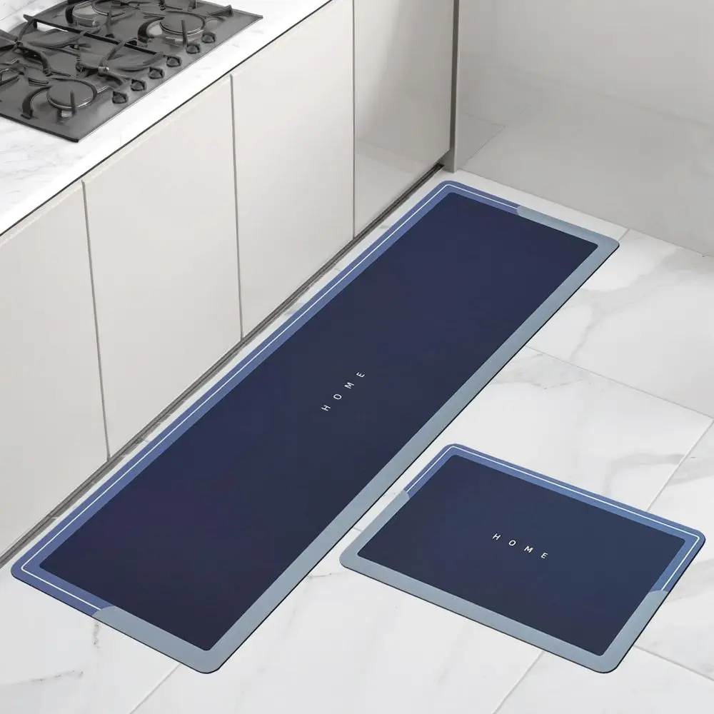 VIKAMA Letter-Patterned Kitchenware Pattern Kitchen Rug Anti-Slip Removable Non-Washable Bathroom Laundry Room Mat Home Decor