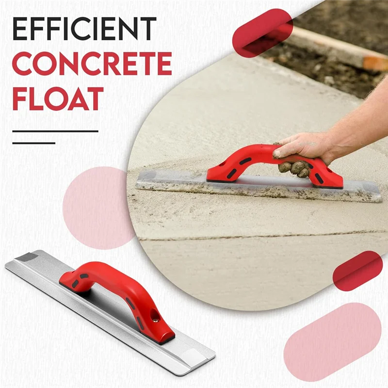 -A89Z 16 بوصة نهاية مشطوفة المغنيسيوم تعويم اليد مع مقبض أحمر ناعم أدوات تشطيب الخرسانة المغنيسيوم يطفو الخرسانة