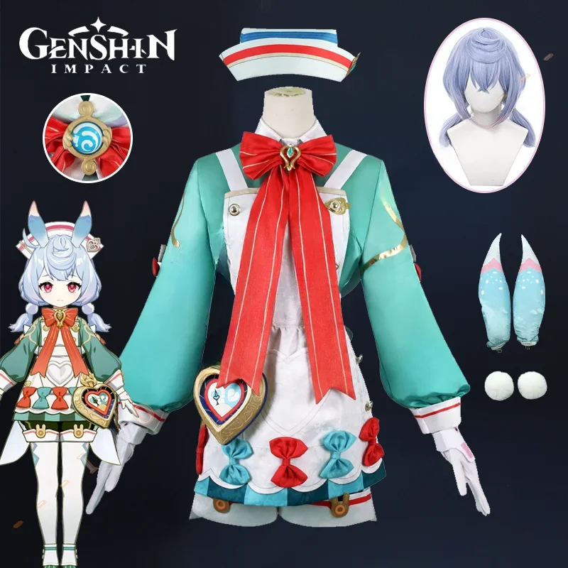 

Sigewinne Cosplay Costume Dress Wig Genshin Impact Fontaine Uniform Lolita Hat Tail Ears Fortress Meropide Halloween Women