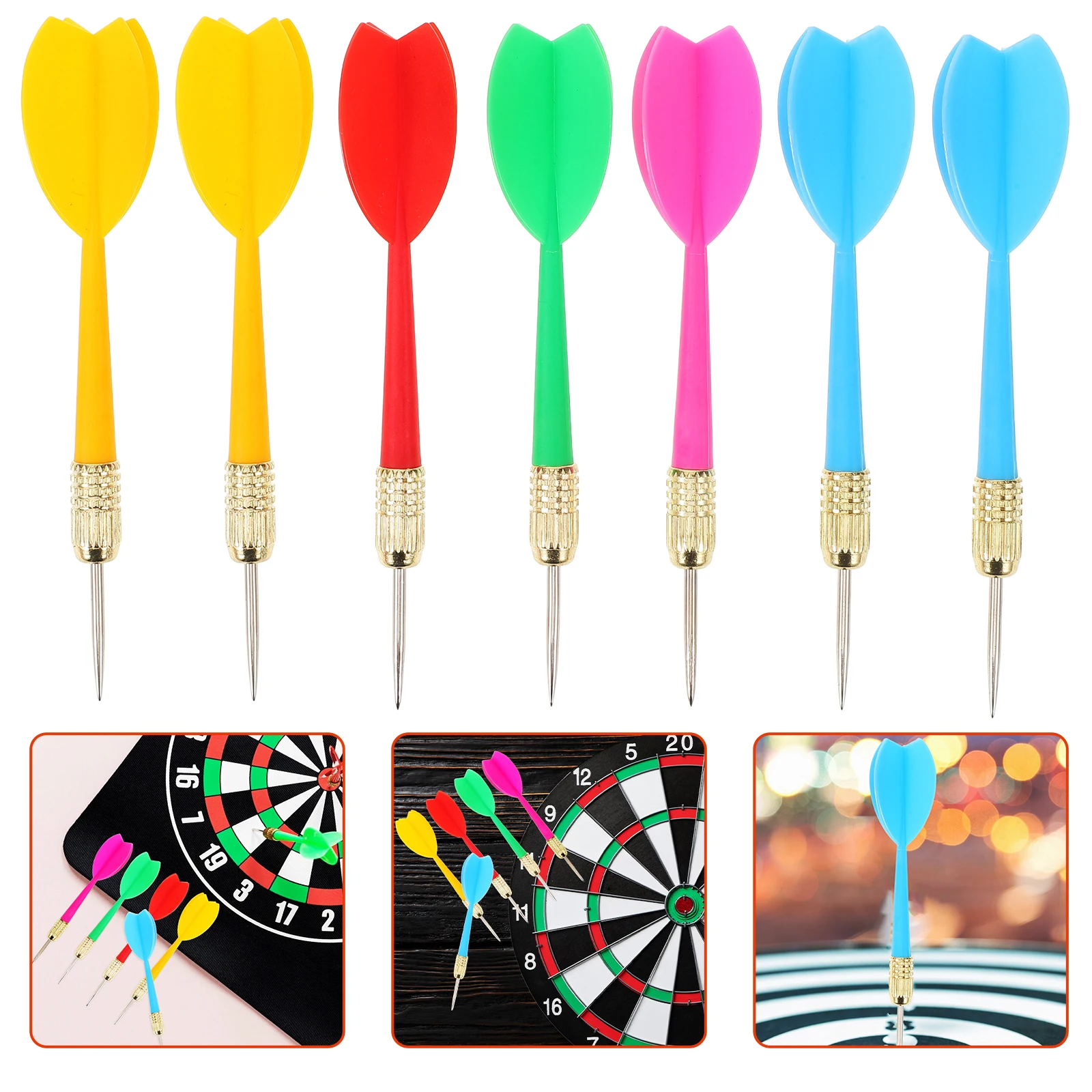

15 Pcs Colorful Indoor Sports Supplies Set Kit Aluminum Alloy Playthings Safety Metal Tip Dart Flights Pattern Effect