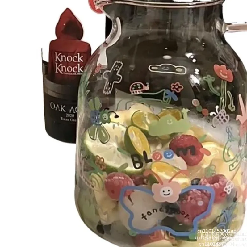 Summer food grade cold kettle high borosilicate glass household high temperature resistance large capacity one pot four cups